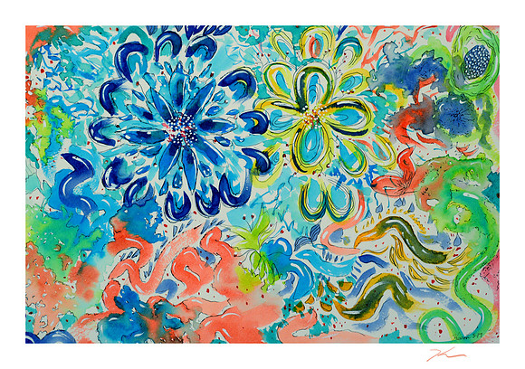 "Flowers And Worms" 2017 Mixed Media
