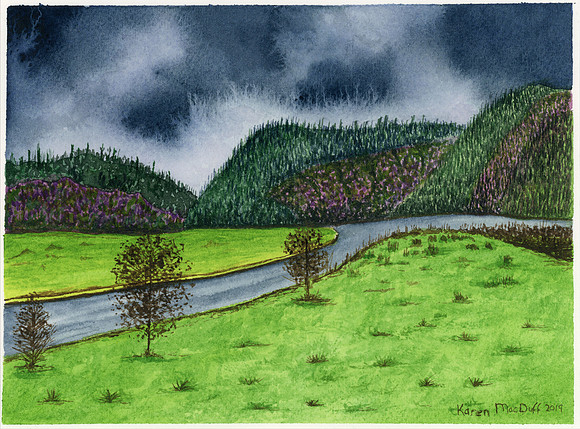 Scotland -Watercolor landscape -May 2019