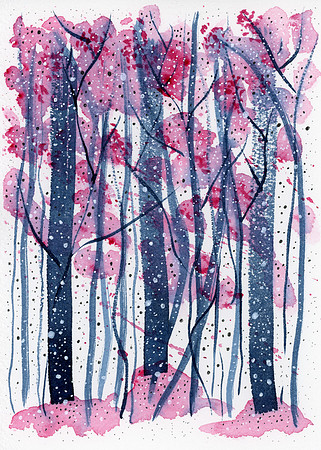 Pink Grove -Watercolor -July 2019