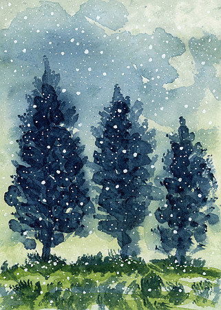 Afternoon Walk -Watercolor -July 2019